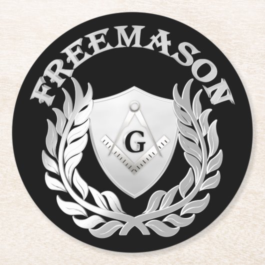 Silbermauersymbol Runder Pappuntersetzer (Vorderseite)