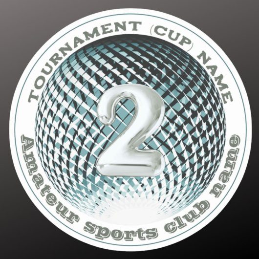 Silbermedaille 2. Platz Gewinner rund Sticker