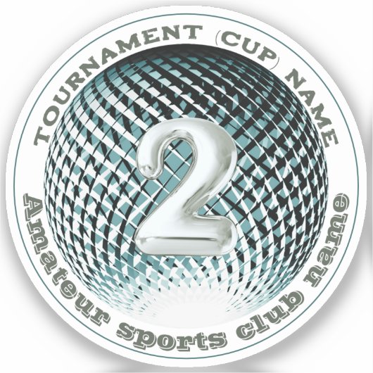 Silbermedaille 2. Platz Gewinner rund Sticker (Vorderseite)