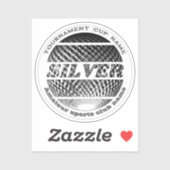 Silbermedaille 2. Platz Gewinner Runde Aufkleber (Blatt)