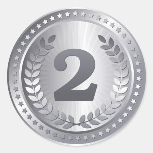 Silbermedaille 2. Platz Gewinner Runder Aufkleber (Vorderseite)