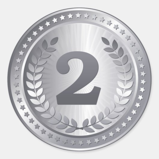 Silbermedaille 2. Platz Sieger Aufkleber (Vorderseite)
