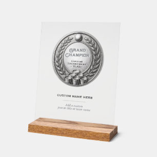 Silbermedaille Beer Pong Turniermeisterschaft Acrylschild