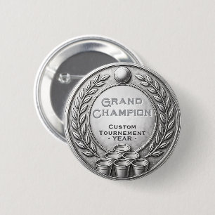 Silbermedaille Beer Pong Turniermeisterschaft Button