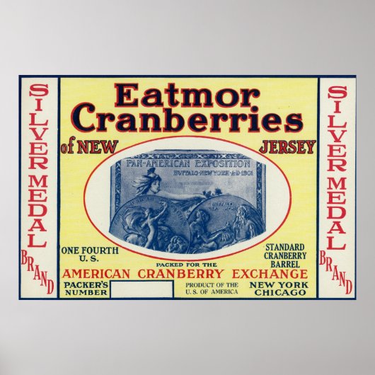 Silbermedaille Eatmor Cranberries Markenzeichen Poster (Vorne)