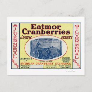 Silbermedaille Eatmor Cranberries Markenzeichen Postkarte