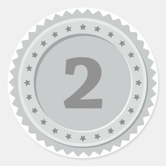Silbermedaille für den 2. Platz Runder Aufkleber (Vorderseite)