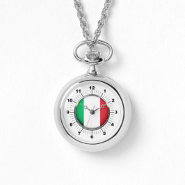 Silbermedaille für die italienische Flagge Armbanduhr