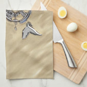 Silbermedaille im Sand Küchentuch (Viertel Falte)