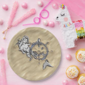 Silbermedaille im Sand Pappteller (Party)