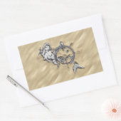 Silbermedaille im Sand Rechteckiger Aufkleber (Umschlag)