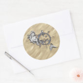 Silbermedaille im Sand Runder Aufkleber (Umschlag)