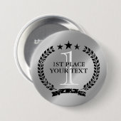 Silbermedaille Lorbeerkranz Wappen 1. Platz Gewinn Button (Vorne & Hinten)