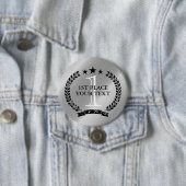 Silbermedaille Lorbeerkranz Wappen 1. Platz Gewinn Button (Beispiel)