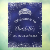 Silbermedaille willkommen im Glitzer Quinceanera Fensteraufkleber (Blatt 3)