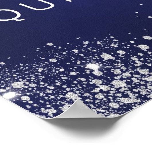 Silbermedaille willkommen im Glitzer Quinceanera Poster (Ecke)