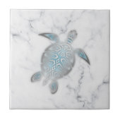 Silbermeerschildkröte Graumarmor Fliese (Vorderseite)
