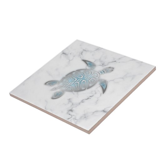 Silbermeerschildkröte Graumarmor Fliese (Seite)