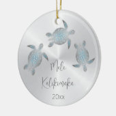 Silbermeerschildkröte | Hawaiianische Weihnachten Keramik Ornament (Links)