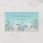 Silbermeerschildkröte | QR-Code an Küsten Visitenkarte (Vorderseite)