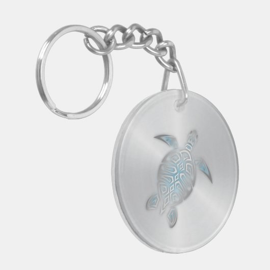 Silbermeerschildkröte Schlüsselanhänger (Vorderseite links)