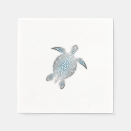 Silbermeerschildkröte Weißer Küstenmeer Serviette (Vorderseite)