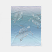 Silbermeerschildkröten Blaues strahlendes Tier Fleecedecke (Vorderseite)
