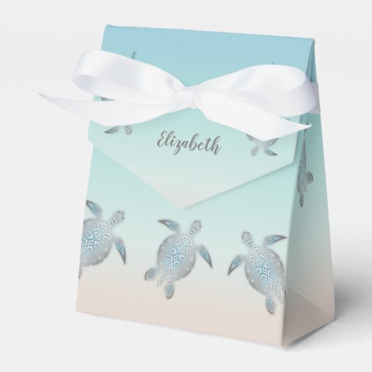 Silbermeerschildkröten Custom Birthday Favor Box Geschenkschachtel (Vorderseite)