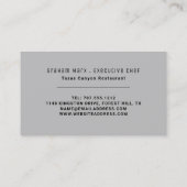 Silbermesser, Modernes Gourmet, Koch, Kochen Visitenkarte (Rückseite)