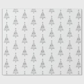 silbermetalische Weihnachtsbaum stilvoll elegant Geschenkpapier (Flach)