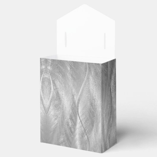 Silbermetall Abstrakt Geschenkschachtel (Geöffnet)