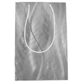 Silbermetall Abstrakt Mittlere Geschenktüte (Vorderseite)