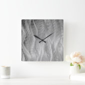 Silbermetall Abstrakt Quadratische Wanduhr (Zuhause)