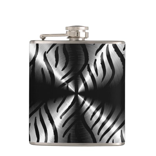 Silbermetall Flachmann (Vorderseite)