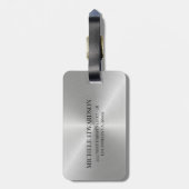 Silbermetall Gepäckanhänger (Rückseite vertikal)