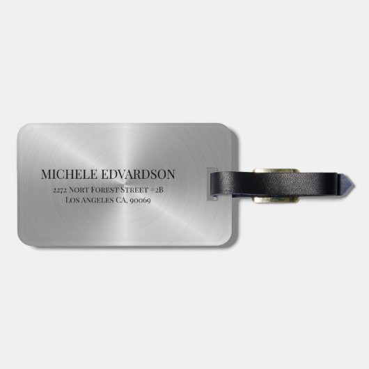 Silbermetall Gepäckanhänger (Rückseite horizontal)