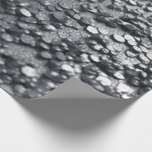 Silbermetall Geschenkpapier (Ecke)