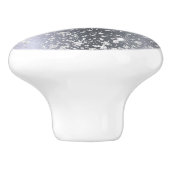 Silbermetall Glitzer Name Gürtelmäuse Keramikknauf (Seitenansicht)