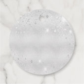 Silbermetall Glitzer Staub danke Ihnen Hochzeit Geschenkanhänger (Rückseite)