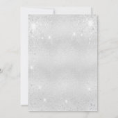 Silbermetall-Glitzer zum 70. Geburtstag Einladung (Rückseite)