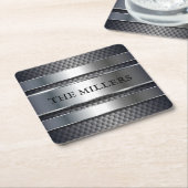 Silbermetall - Industrielle Bezeichnung Rechteckiger Pappuntersetzer (angewinkelt)