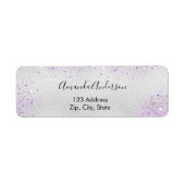 Silbermetall lila Glitzer Staub Rücksendeadresse (Vorne)