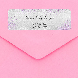 Silbermetall lila Glitzer Staub Rücksendeadresse