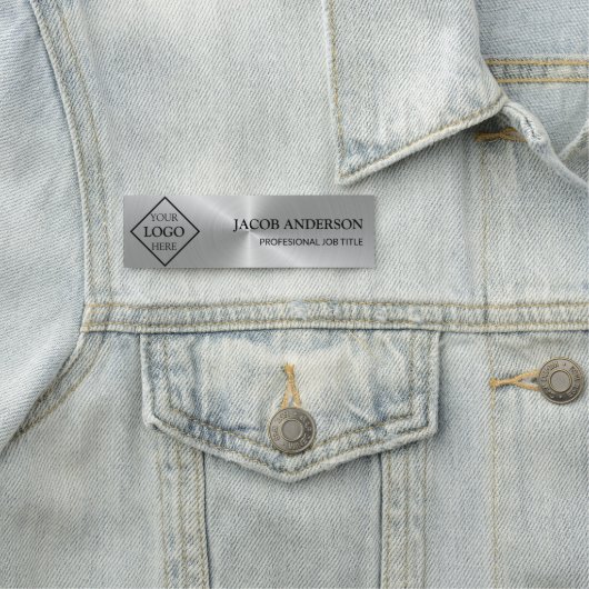 Silbermetall Namensschild (Beispiel)