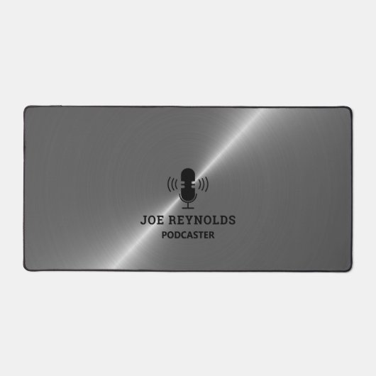 Silbermetalleffekt, Podcaster, Podcast Schreibtischunterlage (Vorderseite)
