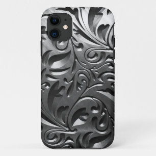 Silbermetallgravur aus abstraktem Graustahl Case-Mate iPhone Hülle