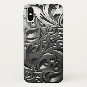 Silbermetallgravur aus abstraktem Graustahl Case-Mate iPhone Hülle