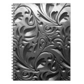 Silbermetallgravur aus abstraktem Graustahl Notizblock (Vorderseite)