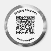 Silbermetallic benutzerdefinierter QR-Code und Web Magnet (Vorne)