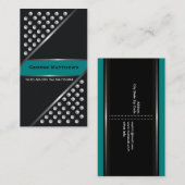 Silbermetallische schwarze aquamarine Visitenkarte (Vorne/Hinten)